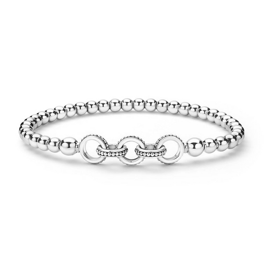 LAGOS Signature Caviar Collection Bracelet (No Stones) in Sterling Silver White