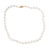 Pearl Strand Color Gemstone Necklace in 14 Karat Yellow with 41 Freshwater White Pearls