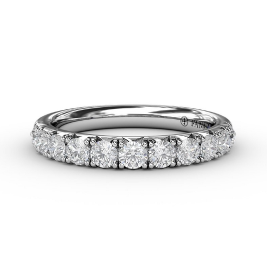 Earth Mined Diamond Stackable Ladies Wedding Band in 14 Karat White with 0.66ctw G/H SI1 Round Diamonds