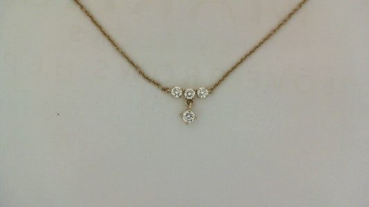 Natural Diamond Necklace in 14 Karat Yellow