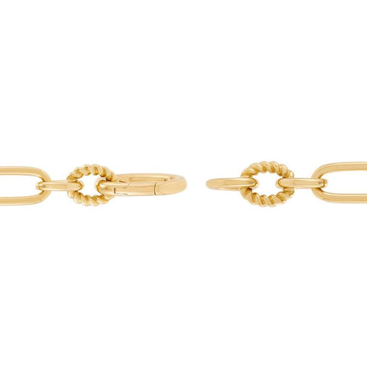 14K yellow gold station bracelet clasp.