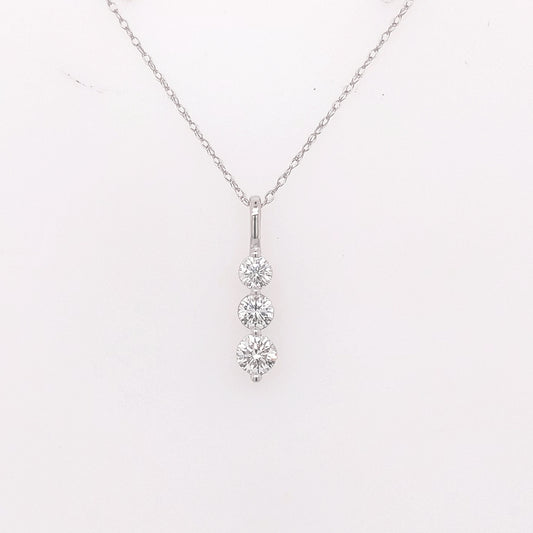 Lab-Grown Diamond Necklace in 14 Karat White with 0.48ctw G/H SI1-SI2 Round Lab Grown Diamonds
