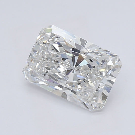 Radiant-cut lab diamond, 2.15 carats.