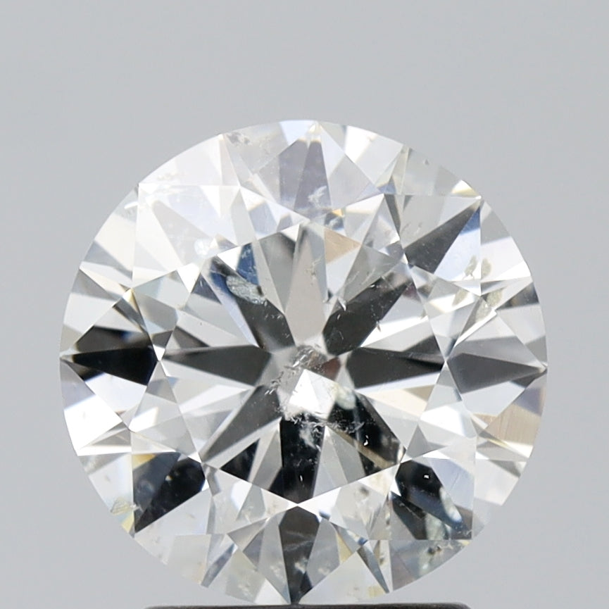 Round brilliant-cut natural diamond, 2.00 carats.