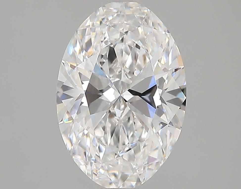 Oval lab-grown diamond, brilliant facets, sparkling clarity.
