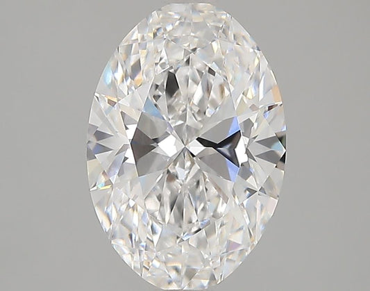 Oval lab-grown diamond, brilliant facets, sparkling clarity.