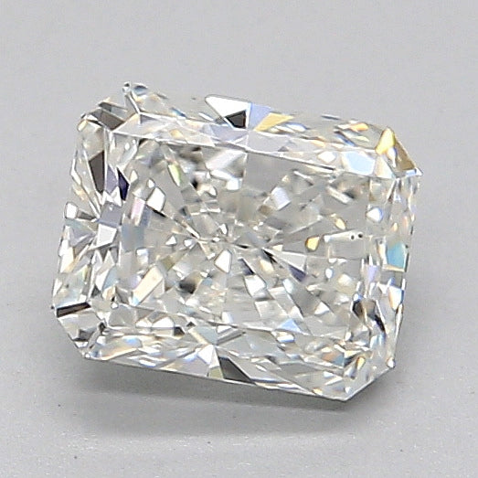 Radiant-cut natural diamond, 1.01 carats.
