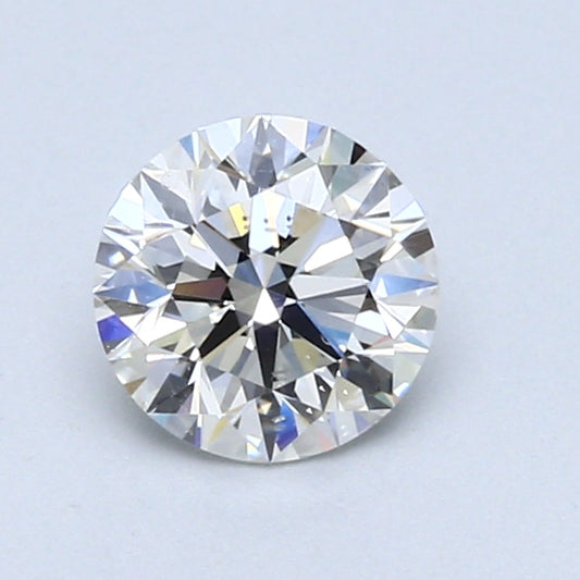 Round natural diamond, 0.75 carat brilliance.