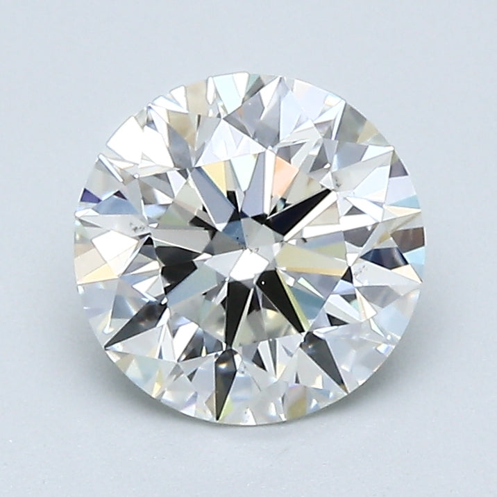 Round brilliant-cut natural diamond, 1.63 carats.