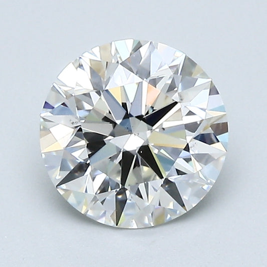 Round brilliant-cut natural diamond, 1.63 carats.
