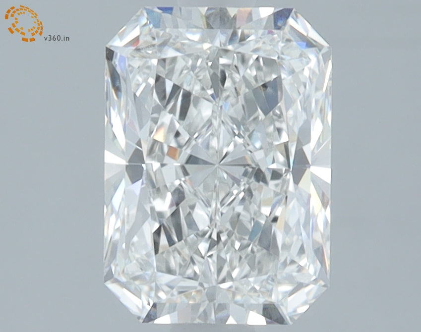 Radiant-cut lab diamond, 2.06 carats.