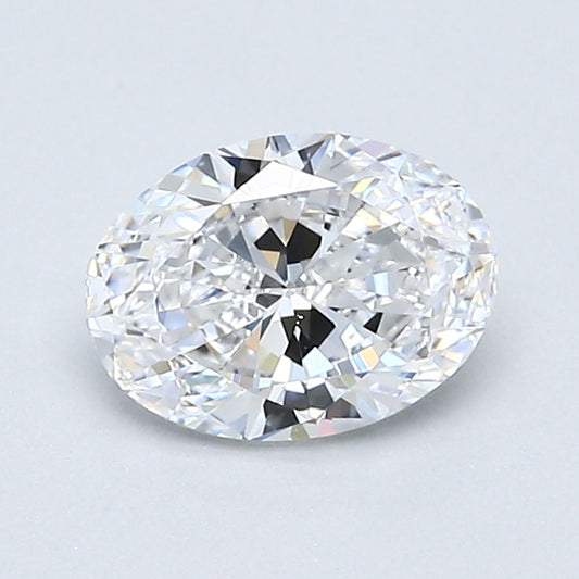 Oval-cut natural diamond with brilliant facets.