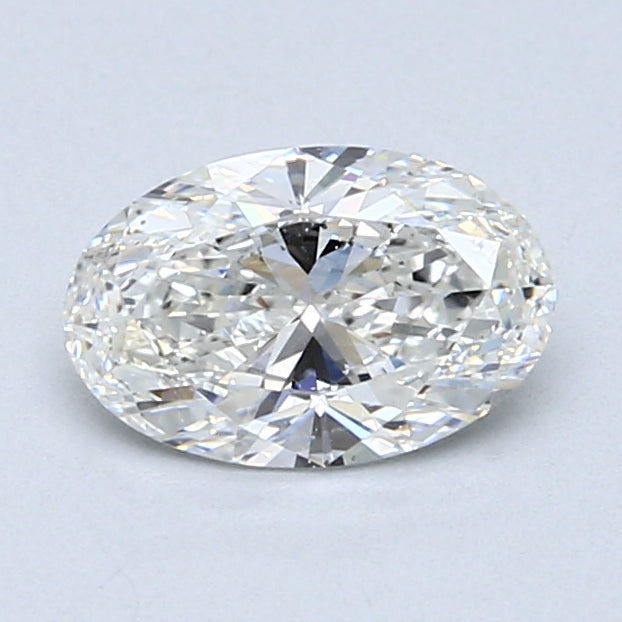 Oval-cut natural diamond, 1.01 carat.