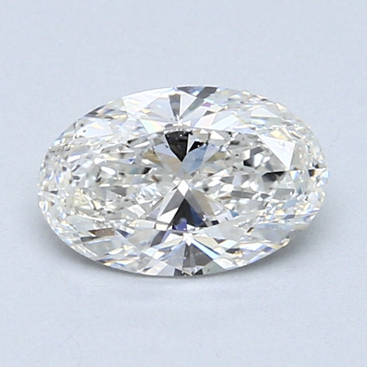 Oval-cut natural diamond, 1.01 carat.