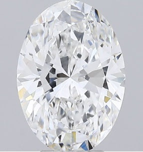Oval-shaped 4.03 carat lab diamond.