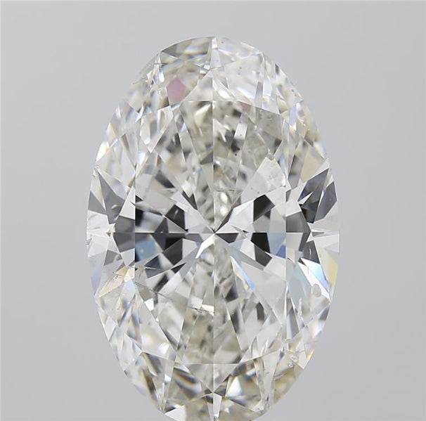 Oval-cut natural diamond, 10.51 carats, brilliant facets.