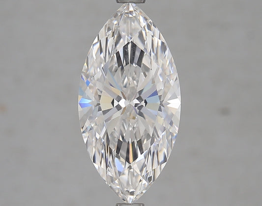 Marquise-cut lab diamond with brilliant facets.