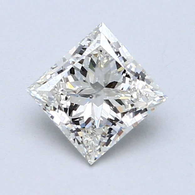 Princess-cut natural diamond, 1.01 carat, brilliant facets.