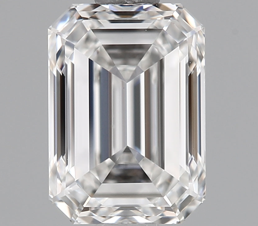 Emerald-cut natural diamond, 1.08 carats.