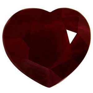 Afordable Gems 1.58 Carat Heart Cut Red Ruby Gemstone
