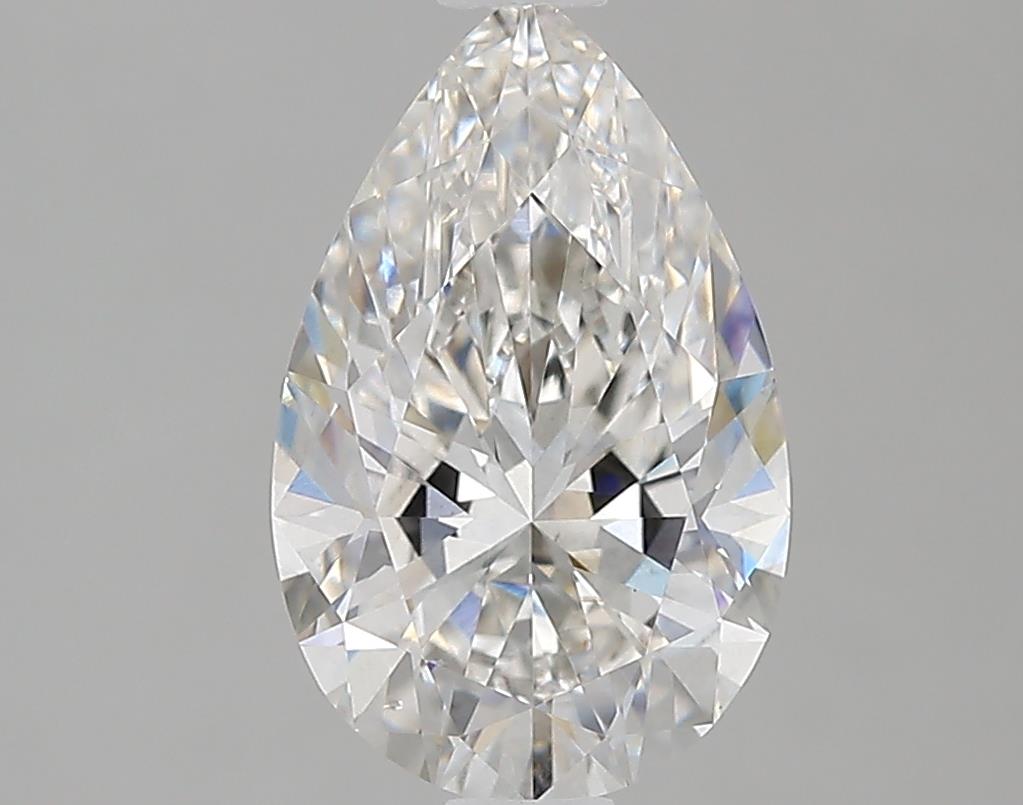 Pear-shaped lab diamond, 1.57 carats, brilliant facets.