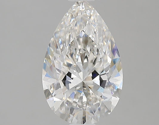 Pear-shaped lab diamond, 1.57 carats, brilliant facets.