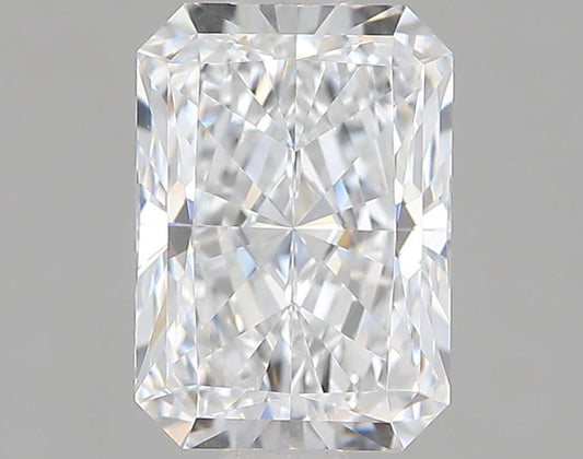 Radiant-cut lab diamond with brilliant facets.
