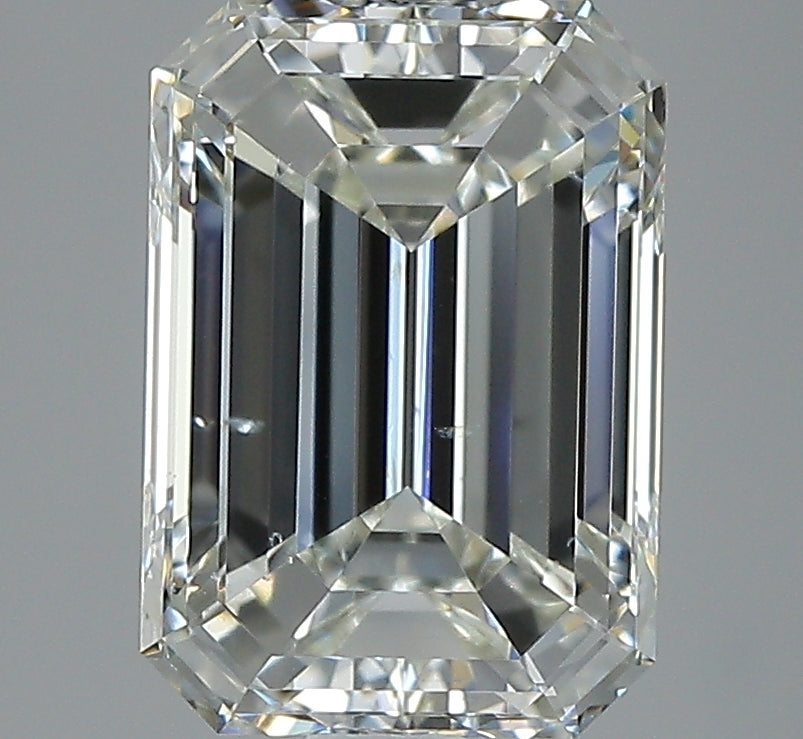 Emerald-cut natural diamond, 2.01 carats.