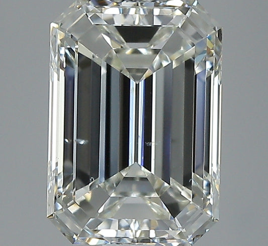 Emerald-cut natural diamond, 2.01 carats.