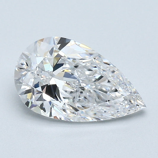 Pear-shaped natural diamond, 1.50 carats, brilliant facets.
