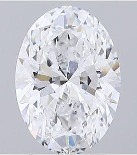 Oval-shaped 2.80 carat lab diamond.