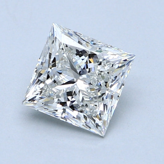 Princess-cut diamond, 1.50 carats, brilliant facets.