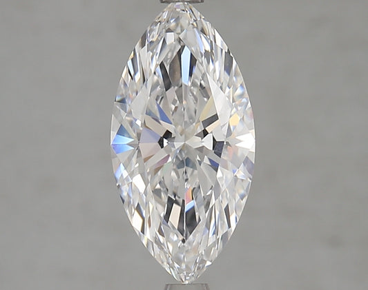 Marquise-cut lab diamond with brilliant facets.