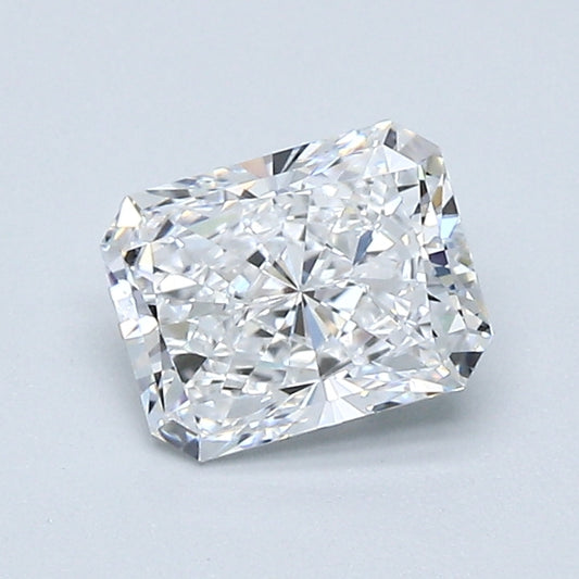 Radiant-cut natural diamond, 1.01 carat.
