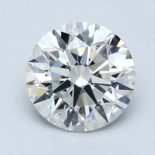 Round brilliant-cut natural diamond, 1.59 carats.