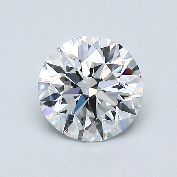Round brilliant natural diamond, sparkling facets.