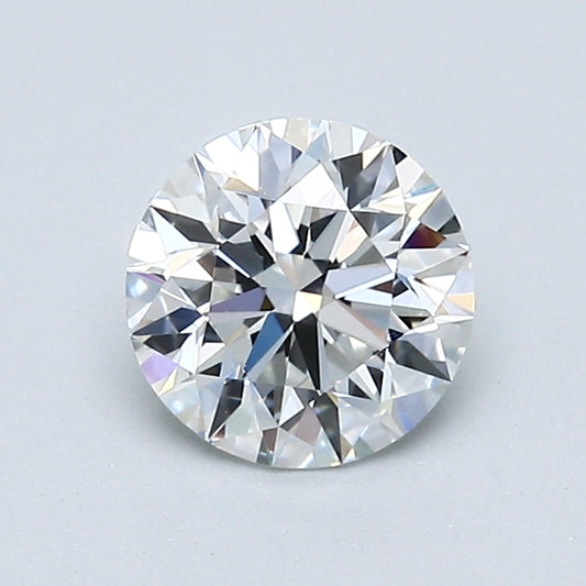 Round brilliant natural diamond, sparkling facets.