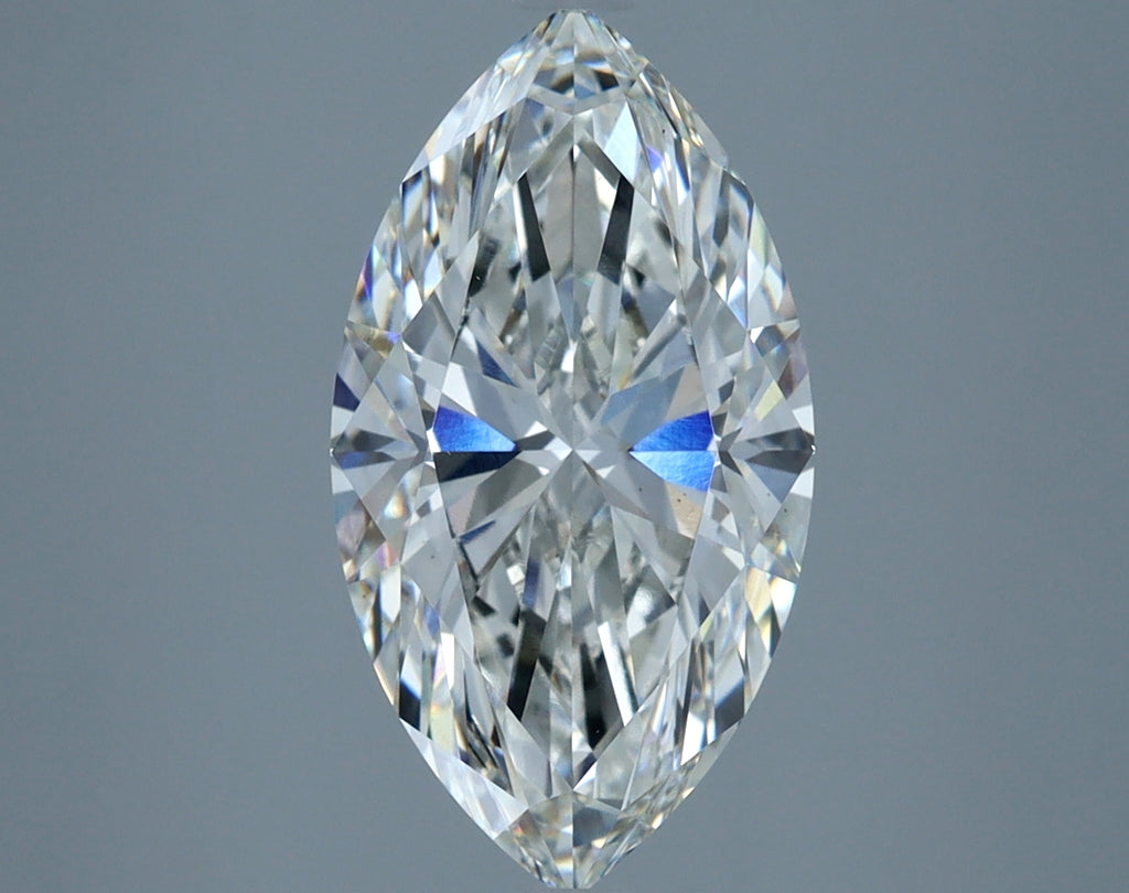 Marquise-shaped lab-grown diamond, brilliant sparkle.