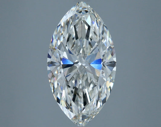 Marquise-shaped lab-grown diamond, brilliant sparkle.
