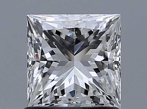 Princess-cut natural diamond, 1.00 carat.
