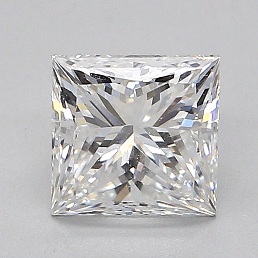 Princess-cut natural diamond, 1.21 carats.