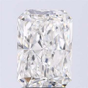 Radiant-cut lab diamond, 2.52 carats, clear facets.