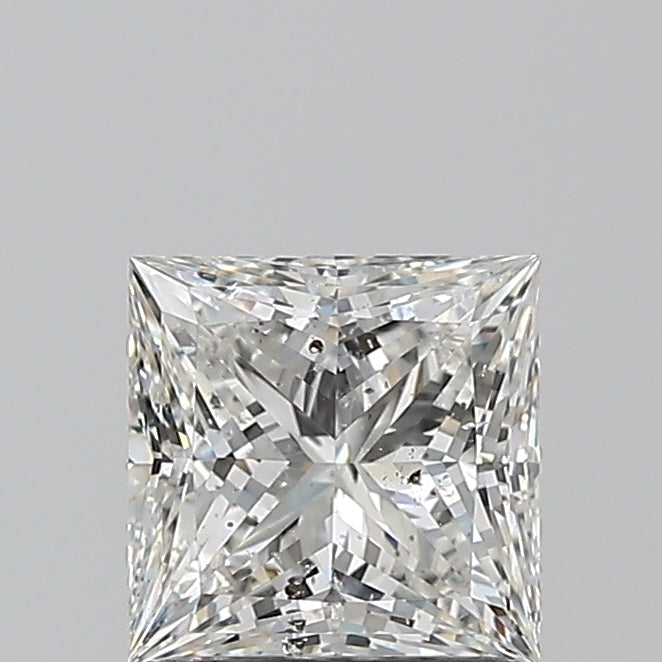 Princess-cut natural diamond, 1.01 carat.
