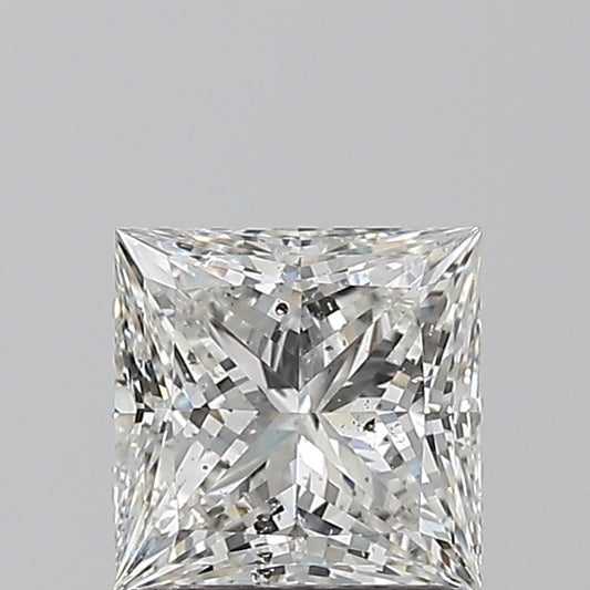 Princess-cut natural diamond, 1.01 carat.