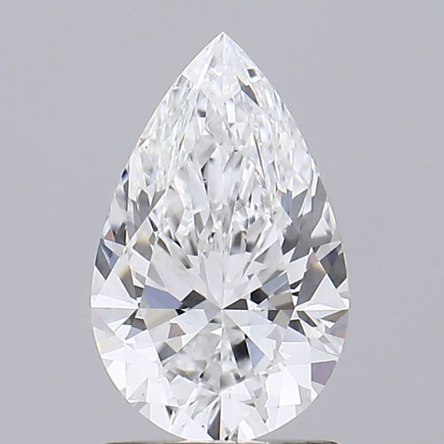 Pear-shaped diamond with brilliant facets.