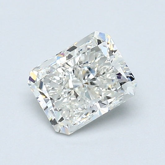 Radiant-cut natural diamond, 0.77 carat.