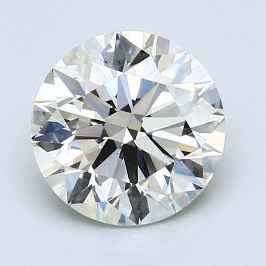Round brilliant-cut natural diamond, 1.72 carats.