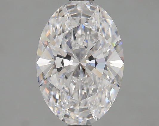 Oval lab-grown diamond, 2.12 carats, brilliant facets.