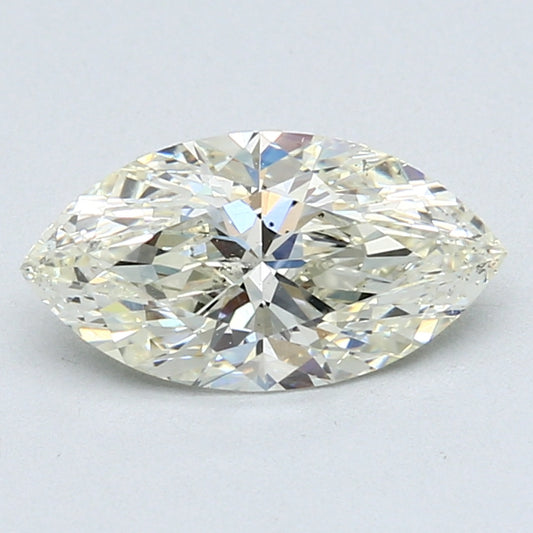 Marquise-cut natural diamond with brilliant facets.
