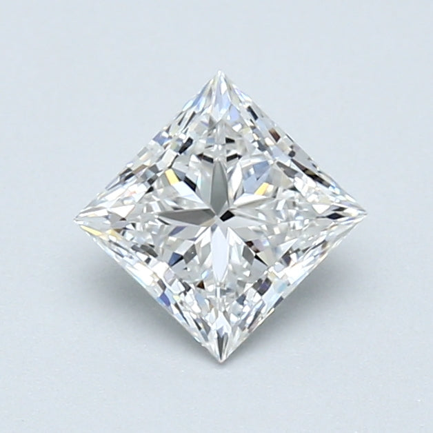 Princess-cut natural diamond, 0.71 carat, square shape.